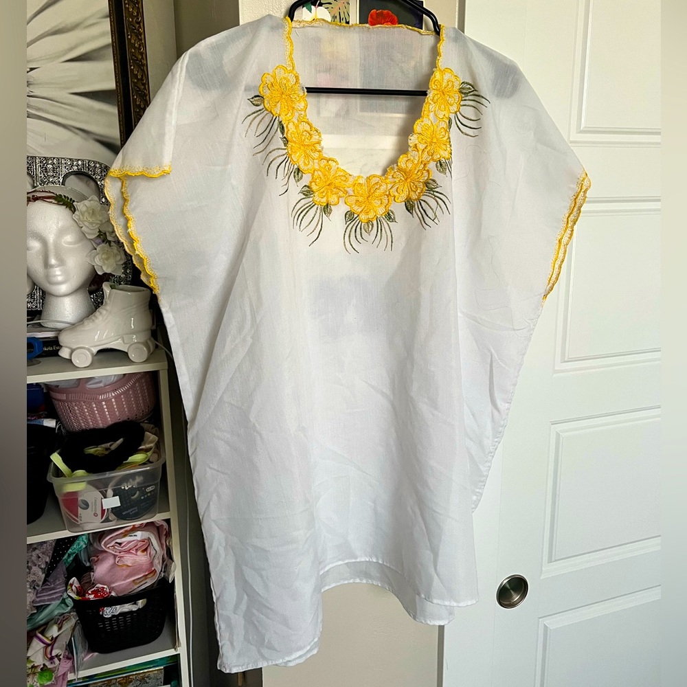 Vintage Floral Peasant Top Blouse